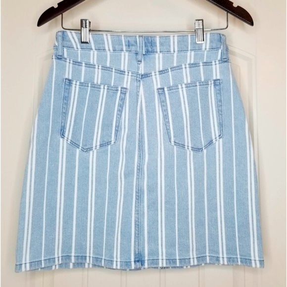 LOFT Denim Striped Vintage-Style Skirt - Picture 2 of 3